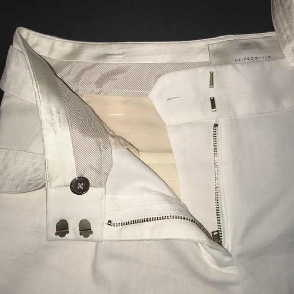 Anthropologie Leifsdottir White Tuxedo Stripe Shorts - size 8 - Picture 5 of 13